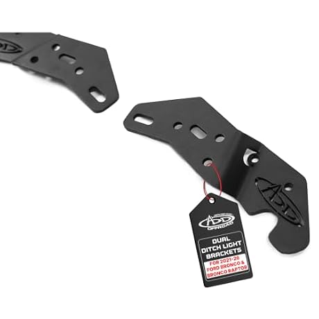 Addictive Desert Designs Dual Ditch Light Brackets for The 2021-2026 Ford Bronco & Bronco Raptor | Mounts (2) up to 4" LED Round Lights on Each Side or a Single 6" Round LED Light | Made in The USA