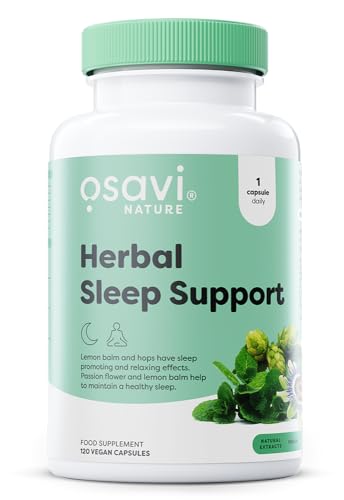 Osavi Herbal Sleep Support – 120 Vegan Capsules | Melatonin Free | Passion Flower, Lemon Balm & Hops for Relaxation & Healthy Sleep | Supports Calmness, Reduces Anxiety & Sleep Disorders | Clean Label