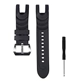 CACA for Invicta Watch Replacement Rubber Silicone Band/Strap with Stainless Steel Buckle for Invicta Reserve Collection Venom - Black Invicta Watch Strap