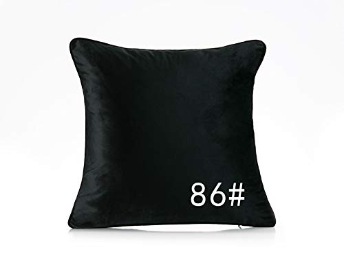 Meaning4 Fundas de cojín cuadradas de Terciopelo Suave y Decorativas para sofá, Cama, Silla, etc, Terciopelo, Negro, 12x20 Inch Cover
