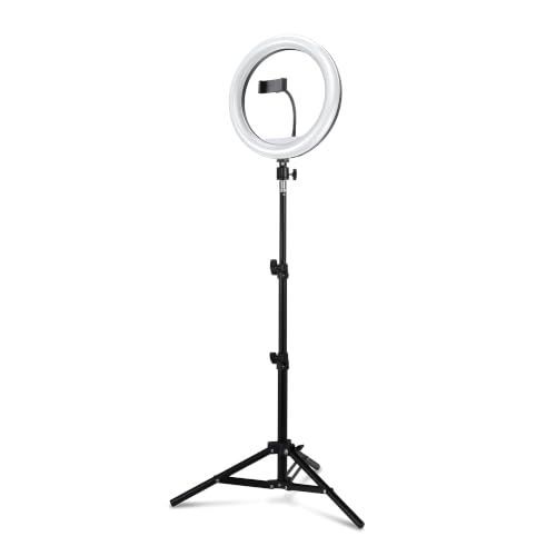 Joyplus 10 İnç LED Ring Light Tripod 2.1 m, Telefon Tutuculu Fotoğraf ve Video Çekim Işığı, Bluetooth Kumandalı Selfie Tripodu, YouTube, TikTok, Instagram Canlı Yayın ve Makyaj Işığı
