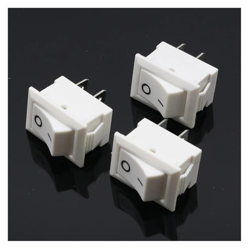 Interrupteur à bascule blanc 2 broches SPST 3A 250V pour tableau de bord auto et maison