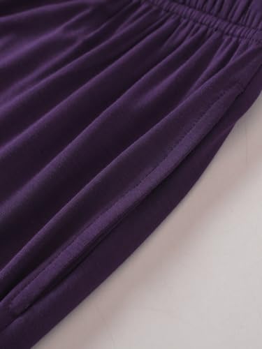 Latuza Women's Bamboo Viscose Pajamas Set Soft Button Down Long Sleeve Pjs Set 2X Eggplant