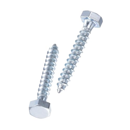 Unifizz 25 viti esagonali M6 x 40 mm, in acciaio al carbonio zincato, viti autofilettanti a mezza filettatura per legno e terrazze, elementi di fissaggio resistenti