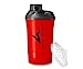 Produktbild Protein Shaker Proteinshake Deluxe 800 ml - Eiweiß Shaker auslaufsicher, BPA frei mit Sieb & Skala für Cremige Whey Proteinpulver Shakes - Fitness Becher für Isolate, Sport Konzentrate in Rot Schwarz
