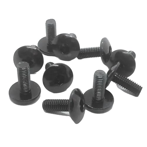 Boulon M6 noir à tête plate hexagonale pour fixation de carénage et scooter
