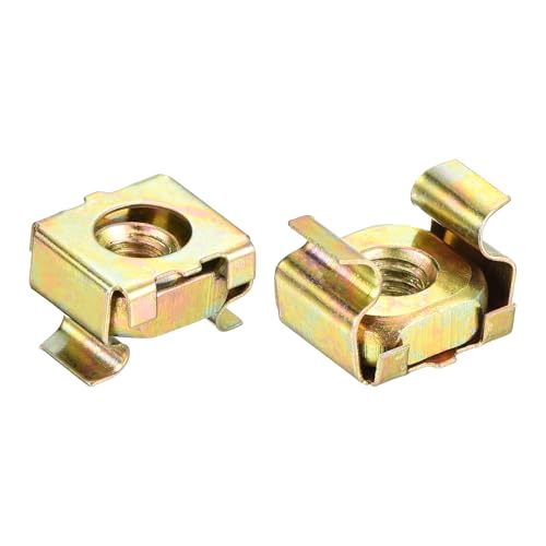 QUARKZMAN Écrous cages M5 pour armoire rack serveur, acier carbone zingué jaune, lot de 5