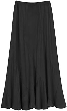 Urban CoCo Women's Vintage Elastic Waist A-Line Long Maxi Skirt