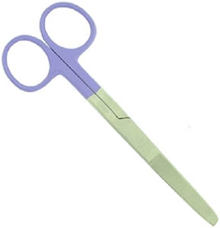 Nurses Scissors (Approx 5" 13cm) Colour Lacquered Handles (Lilac Handle)