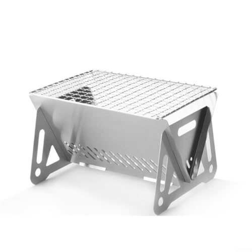 Folding Campfire Grill Stainless Steel Portable (21 x 15 x 12.2 cm)