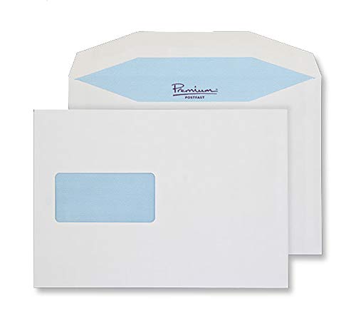 Enveloppes postales gommées Blake C5+ blanches en lot de 500 pièces pour envois A5