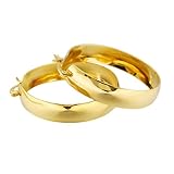 Pendientes de aro grandes elegantes circulares de gran tamaño en tono dorado o plateado de primera calidad para uso diario, aro exagerado, 40mm, como se describe, como se describe