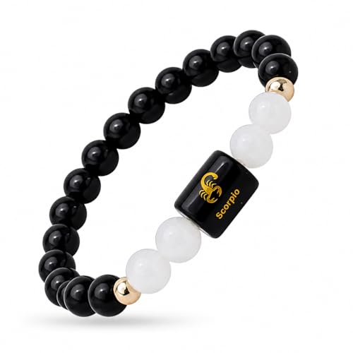 Image of Zodiac Crystal Bracelet for Men & Women | Aries (Mesh), Taurus (Vrishabh), Gemini (Mithun), Cancer (Karka), Leo (Simha), Virgo (Kanya), Libra (Tula), Scorpio (Vrishchik), Sagittarius (Dhanu), Capricorn (Makar), Aquarius (Kumbh), Pisces (Meen) | Natural Healing Crystal Astrology Bracelet for Positivity, Protection & Balance