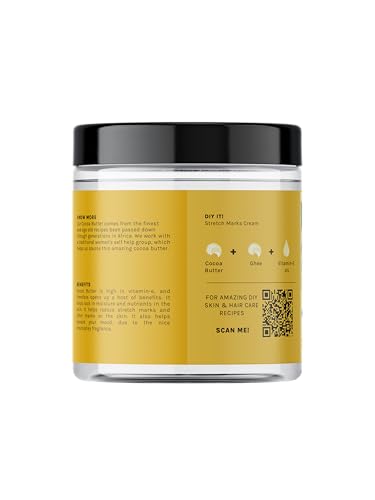 Image of Tattvalogy African Cocoa Butter | Organic, Raw & Unrefined | Moisturizer | For Body Lotion, Stretch Marks, Lip Balms, DIY Creams & Moisturizer | Ideal For Men & Woman | In Plastic Jar - 300 GM