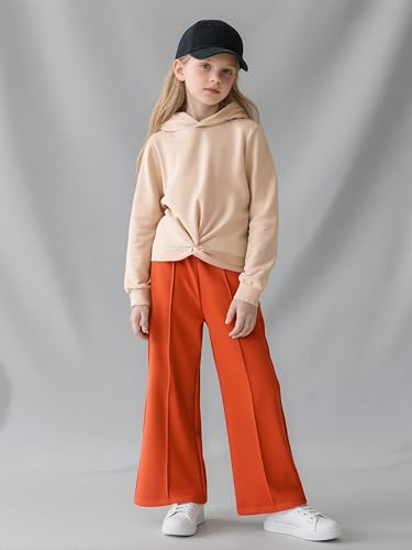 Image of Girls Clothing Set 2PC Outfits Crop Hoodie & Wide Leg Pants Fall Fashion Sweatshirt Set