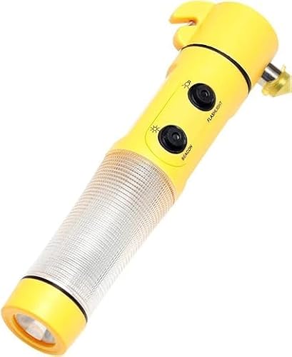 Hnf Shop E1738 4-In-1 Car Safety Emergency Escape Tool Seat Belt Cutter Window Breaker Hammer Led Flash Light Beacon Flashlight thumb #1