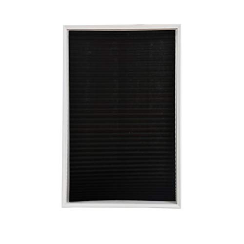 Flybloom Non-Woven Blackout Pleated Curtain Self-Adhesive Pleated Blinds for Bathroom Living Room Balcony Shades Home Window Door, Black 60 * 180cm