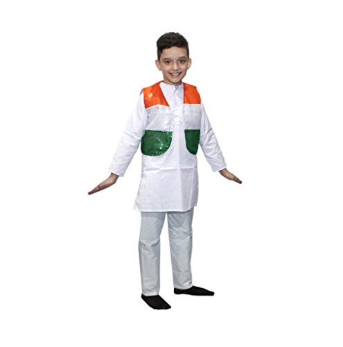 Image of Kaku Fancy Dresses Polyester Tricolor Jacket For Independence Day /Republic Day Tricolor Costume For Boys & Girls