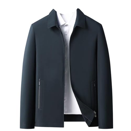 Men's Jacket Middle-aged Elderly Coats Spring Autumn Loose Thin Turn-down Collar Casual Business Top4