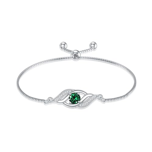 Bracelet infini en argent 925 TOUPOP anti-ternissement avec pierre