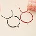 2pcs Handmade Heart Braided Bracelets for Women Men Charm Red Love Hearts Good Luck Mutual Attraction Matching Bracelet Set for Couples BFF Friendship Valentines Christmas Fashion Jewelry Accessories (Black red)