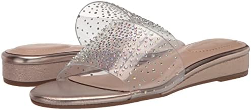 Bandolino Women's KENLO Wedge Sandal, Clear/Rose Gold, 9 | Image 6