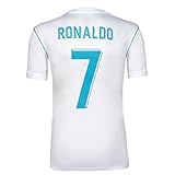 Ronaldo #7 Retro Madrid Home Soccer Jersey for Men Fan Version 17/18 (Medium) White