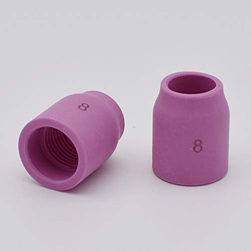Image of 10PK TIG Gas Lens Alumina Nozzle 53N61S 8# 1 /2 inch For SR WP 9 /20 & 17 /18 /26 | 10PK TIG Gas Lens Alumina Nozzle Ceramic Cup 53N61S 8# 1 /2 inch For PTA SR DB WP 9 /20 & PTA SR DB WP 17 /18 /26 TIG Welding Torch