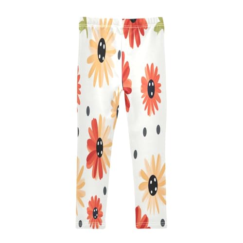 Toddler Girls Leggings Printed Yoga Pants Leggings Red Flower for Kids2
