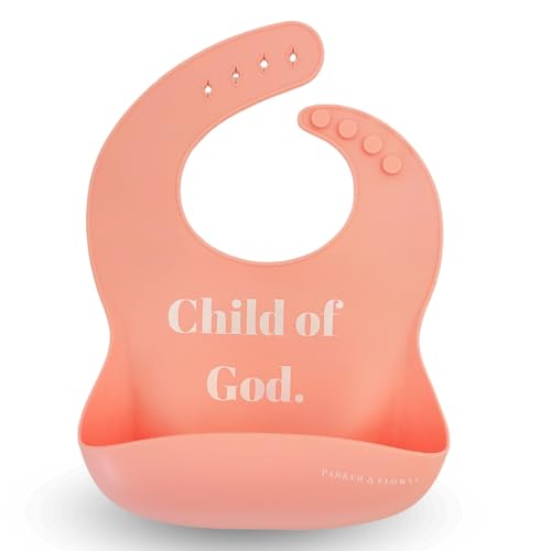 PARKER & ELOWYN Silicone bibs | Pack of 2 Silicone Bibs for Baby Boy or Girl | 100% Silicone Bibs for Babies 6-72 months3