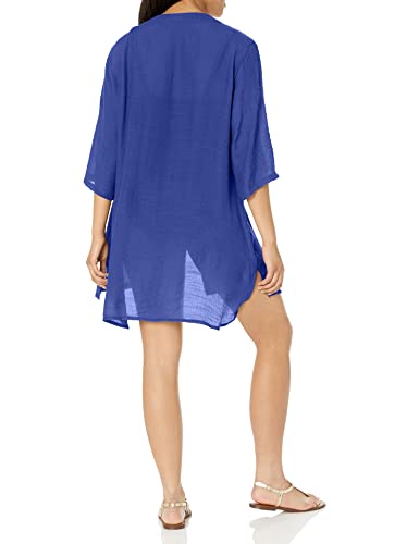 Image of Ekouaer Bathing Suit Cover Up for Women V Neck Button Down Swimsuit Coverup Beach Dress Shirt S-3XL
