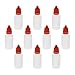Bettomshin 20Pcs 20ml PE Plastic Squeezable Eye Liquid Dropper Bottles Thin Mouth Lab Reagent Bottle Liquid Sample Seal Sample Storage with Red Cap Translucent