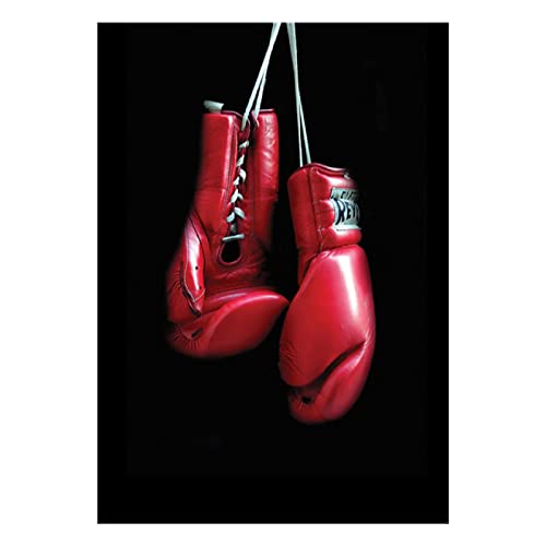 Gants de Boxe Rouge Tableau pour Décoration Murale de Salon