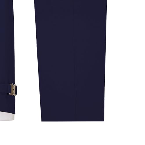 Image of Men's 2 Piece Suit with Metal Clasp Slim Fit Suit Stylish Business Pants Casual Wedding Grooms Tuxedo Suit