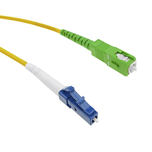 BeMatik - Glasfaserkabel LC/PC zu SC/APC 5m Single Mode Simplex 9/125 Cover