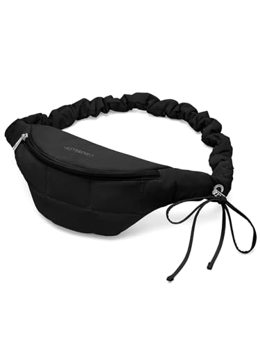 Sac banane tendance effet doudoune WESTBRONCO noir 1L ultra léger avec zips