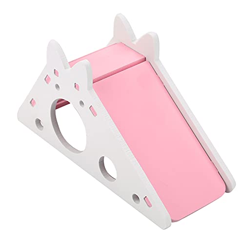 Fockety Sicheres Hamsterhaus aus Holz mit Klettertreppe, Hamsterspielzeug mit Glatter Oberfläche, Lustiges Holzspielzeug Zum Trainieren und Spielen von Haustieren, Ideal für Besitzer (PINK)
