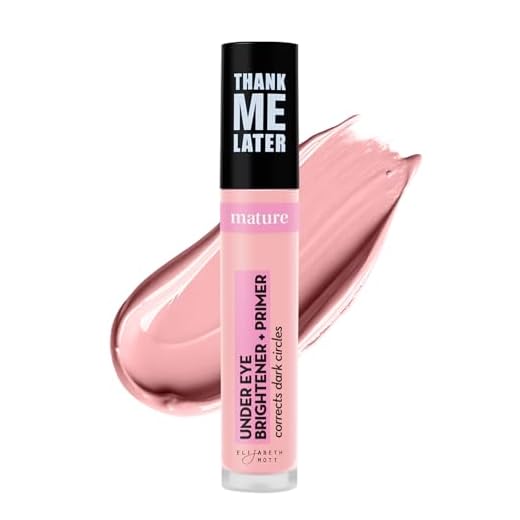 Elizabeth Mott Thank Me Later Under Eye Brightener Base – Color-Correcting Base to Use Under Concealer – Helps Concealer Apply Smoothly, Wear Better & Cover Dark Circles More Evenly, Pink, 5ml