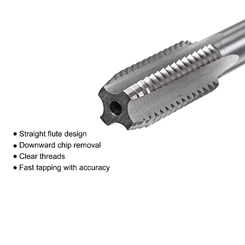 Uxcell A21061800UX0730 Thread Milling Threading Tap 1/2"-13 Unc, Left Hand Machine Hss (High Speed Steel) 6542 Uncoated 4 Straight Flutes 2B Tolerance Grade thumb #2