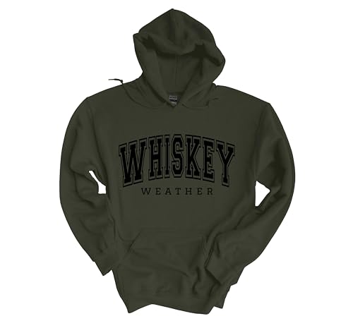 Mens Funny Hooded Sweatshirt Whiskey Weather Hoodie