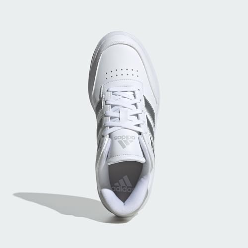 adidas Womens CourtBlock White/Silver Metallic/Grey 6