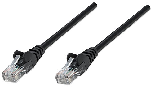 Image of Intellinet Network Patch Cable, Cat5e, 1.5m, Black, CCA, U/UTP, PVC, RJ45, Gold Plated Contacts, Snagless, Booted, Polybag