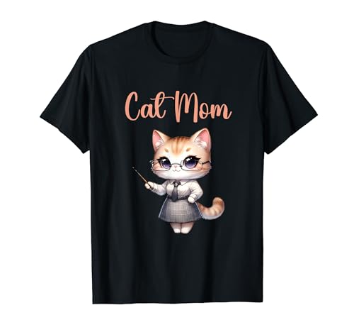 Cat Mom Teacher For Cat Lover Mothers Day Women Girls School Maglietta