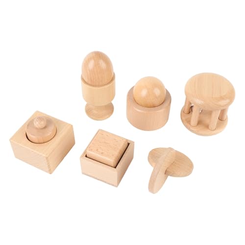 Generic Juego de Sonajero de Madera para bebé de Motor Fino, Juguetes Cognitivos a Juego con Forma Infantil, Ligero y Duradero para Niños