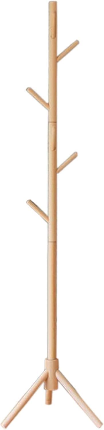 Porte-manteau autoportant haut de gamme en bois massif et base triangulaire stable