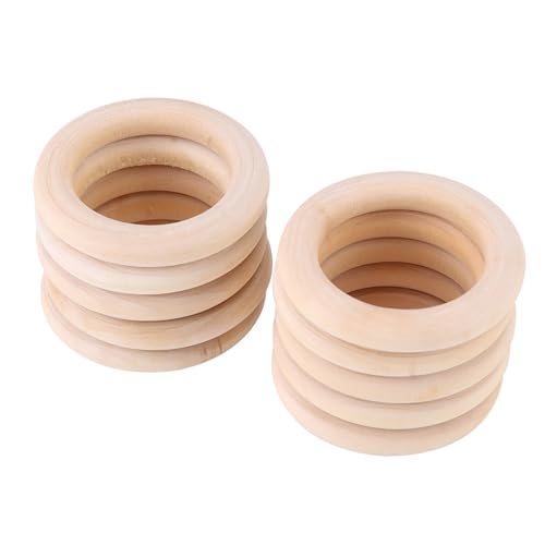 Luatoxry 50Pcs Wooden Rings for Crafting, 50mm Wood Rings for Crafts, Smooth Unfinished Wooden Ring, Multipurpose Wood Circle Ring for Pendant, Knitting Jewelry Making, DIY Crafts by Luatoxry - Used condition - Image 5