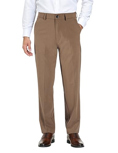 Image of Soojun Men's Classic Fit Flex Waist Flat Front Dress Pant