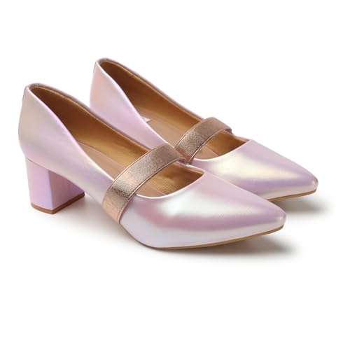 Image of ELLE Women's Mary Jane Style Block Heels Slip-On Pumps