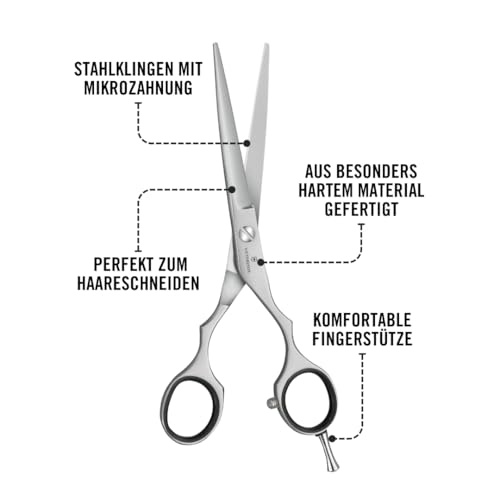Victorinox Coiffeurschere, Frisörschere, Länge: 15 cm, Extra Scharf, Rostfreie Stahlklingen, mit Fingerstütze, Silber