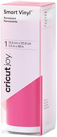 Cricut Joy Smart Permanent Vinyl, Party Pink - 4ft Roll (5.5' x 48'), Matte Finish - Compatible with Cricut Joy Machine, Matless Cutting for Long cuts (4ft Shapes, 20ft Repeated cuts)